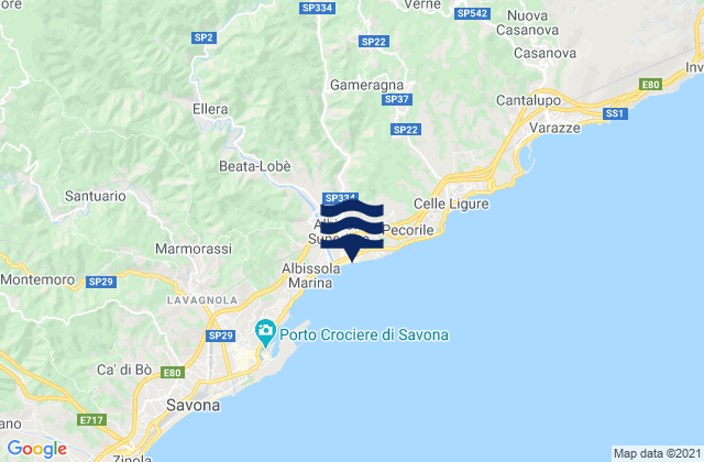 Albisola Superiore, Italyの潮見表地図