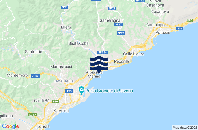 Albissola Marina, Italyの潮見表地図