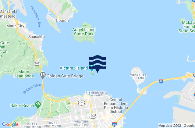 Alcatraz (North Point), United Statesの潮見表地図