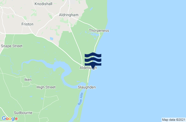Aldeburgh, United Kingdomの潮見表地図