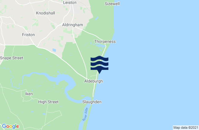 Aldeburgh's Beach, United Kingdomの潮見表地図