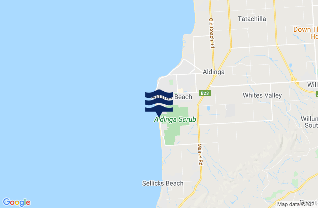 Aldinga Beach, Australiaの潮見表地図
