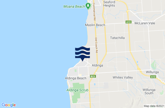 Aldinga, Australiaの潮見表地図