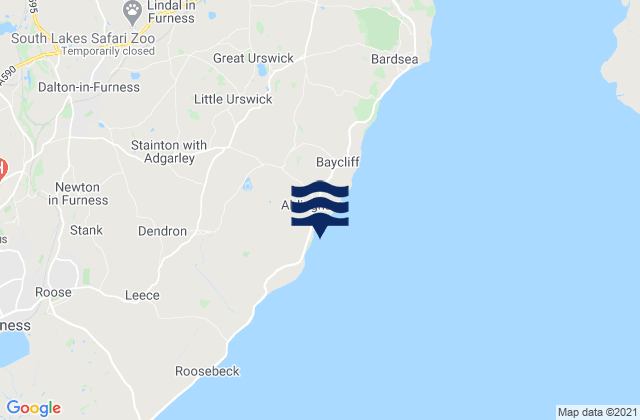 Aldingham Beach, United Kingdomの潮見表地図