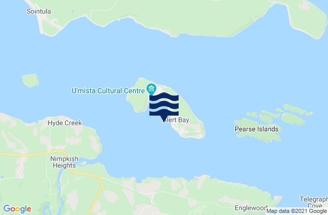 Alert Bay, Canadaの潮見表地図
