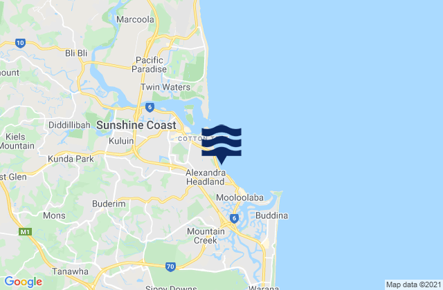 Alexandra Headland, Australiaの潮見表地図