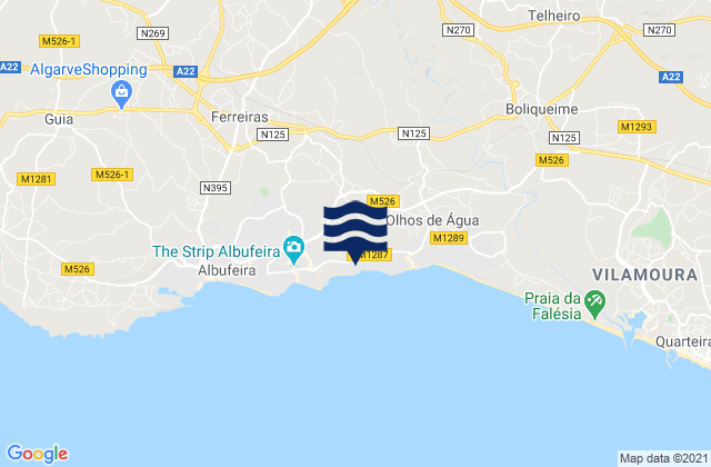 Alfagar, Portugalの潮見表地図
