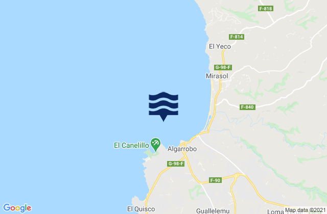 Algarrobo, Chileの潮見表地図