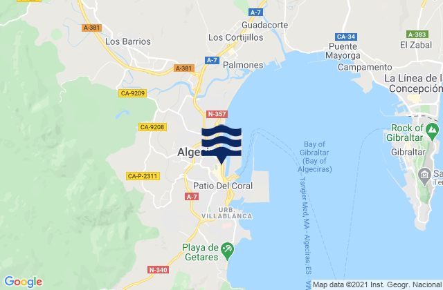 Algeciras, Spainの潮見表地図