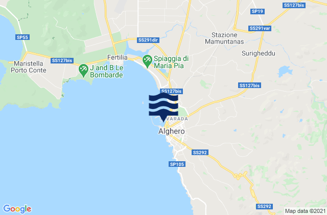 Alghero, Italyの潮見表地図
