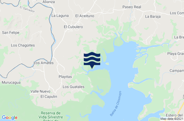 Alianza, Hondurasの潮見表地図