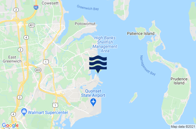 Allen Harbor, United Statesの潮見表地図