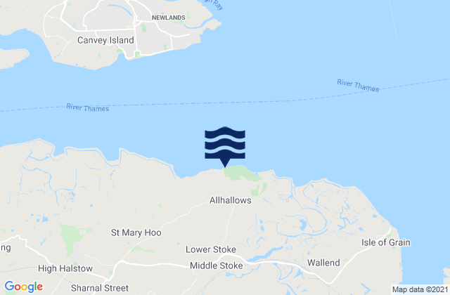 Allhallows, United Kingdomの潮見表地図