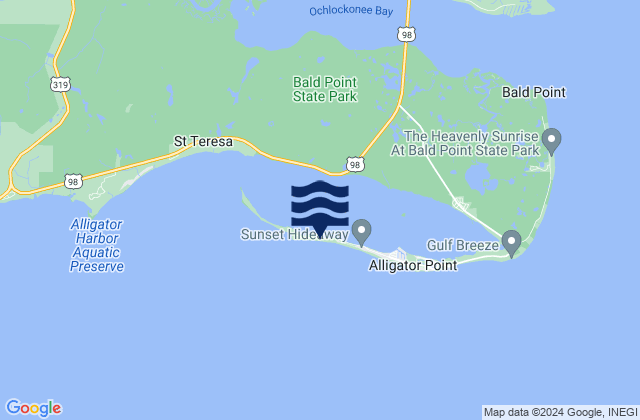 Alligator Point (St. James Island), United Statesの潮見表地図