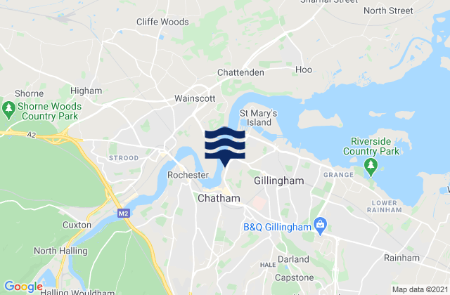 Allington Lock, United Kingdomの潮見表地図