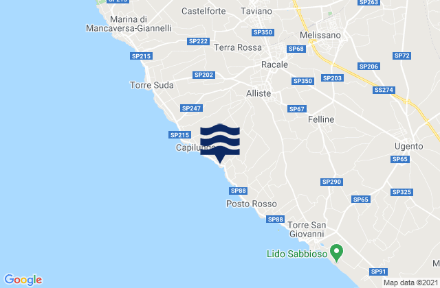 Alliste, Italyの潮見表地図