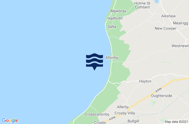 Allonby Bay, United Kingdomの潮見表地図