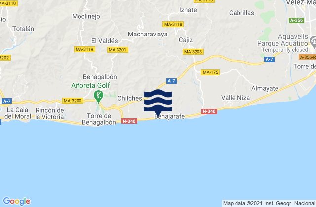 Almáchar, Spainの潮見表地図