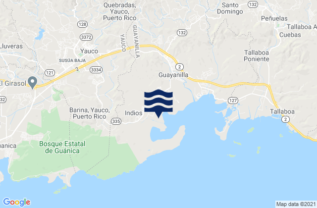 Almácigo Bajo Barrio, Puerto Ricoの潮見表地図