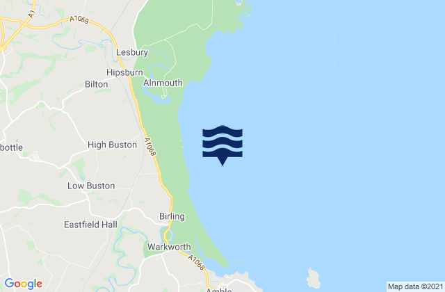 Alnmouth Bay, United Kingdomの潮見表地図