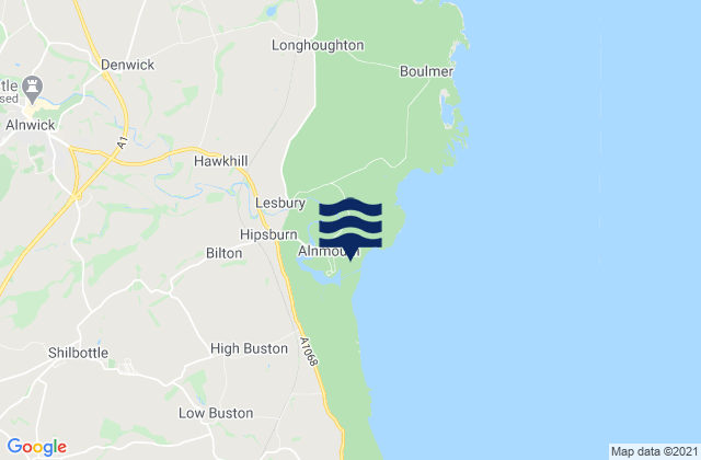 Alnmouth Beach, United Kingdomの潮見表地図
