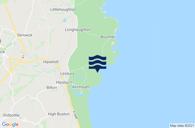 Alnmouth, United Kingdomの潮見表地図