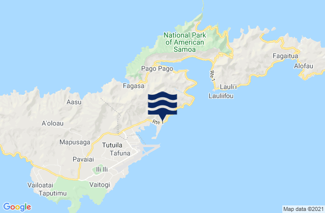 Alofau Gas Station, American Samoaの潮見表地図
