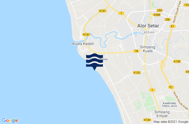 Alor Setar, Malaysiaの潮見表地図