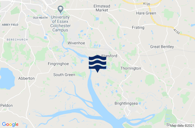 Alresford, United Kingdomの潮見表地図