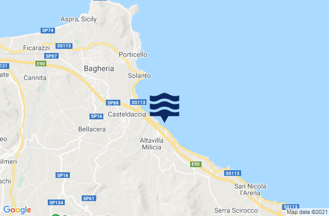 Altavilla Milicia, Italyの潮見表地図