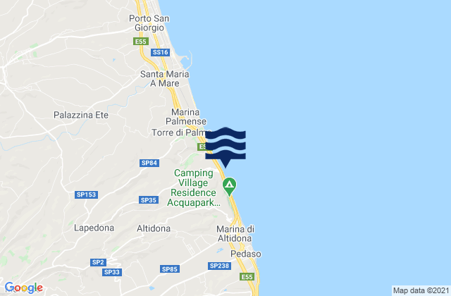 Altidona, Italyの潮見表地図