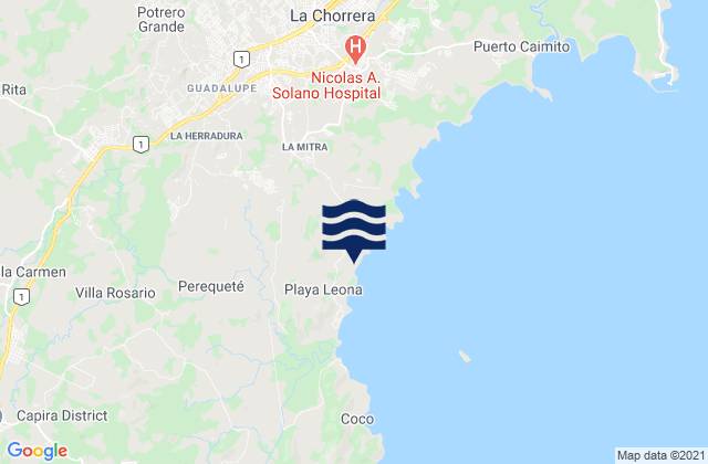 Alto del Espino, Panamaの潮見表地図