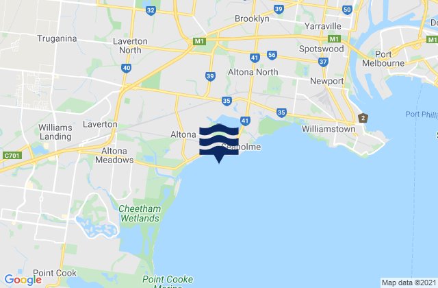Altona Pier, Australiaの潮見表地図