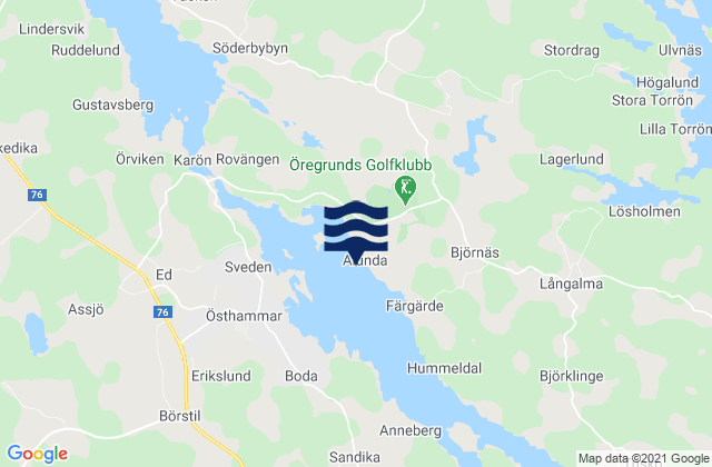 Alunda, Swedenの潮見表地図