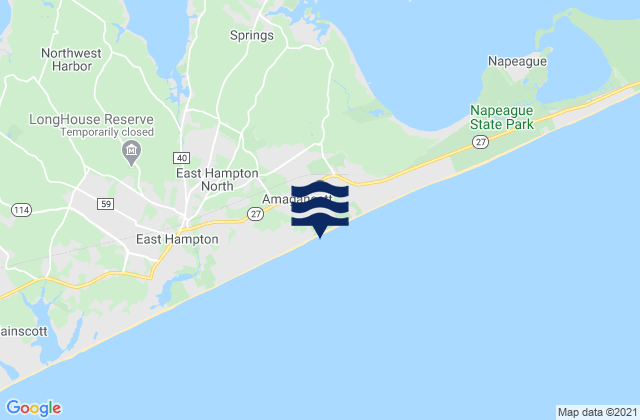 Amagansett Beach, United Statesの潮見表地図