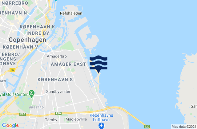 Amager Strandpark, Denmarkの潮見表地図