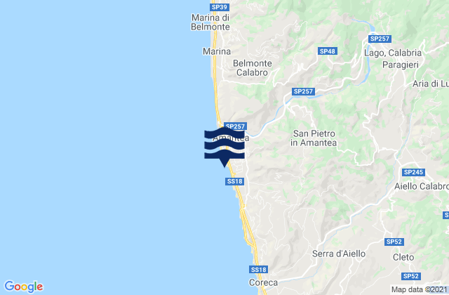 Amantea, Italyの潮見表地図