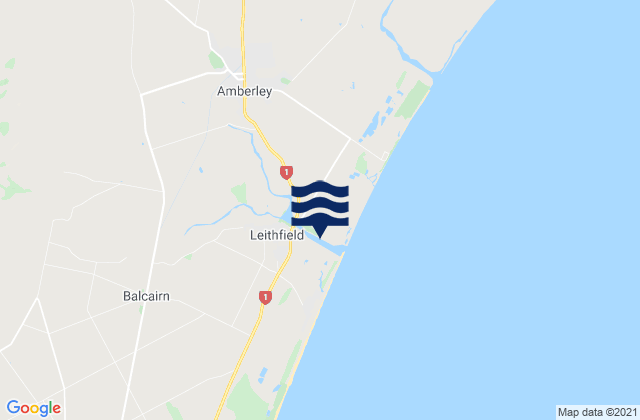 Amberley, New Zealandの潮見表地図