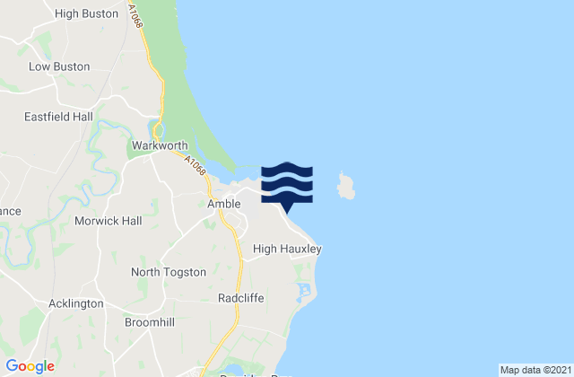 Amble Links Beach, United Kingdomの潮見表地図