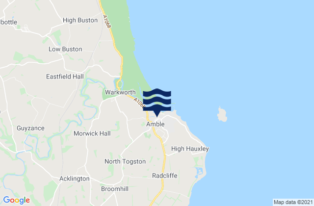 Amble, United Kingdomの潮見表地図