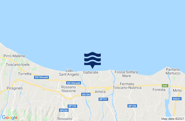 Amica, Italyの潮見表地図