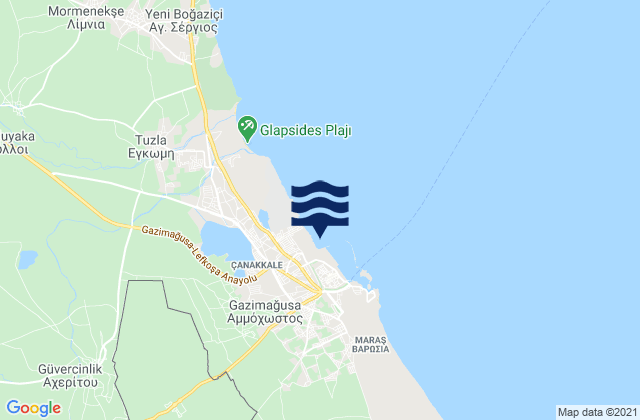 Ammóchostos, Cyprusの潮見表地図