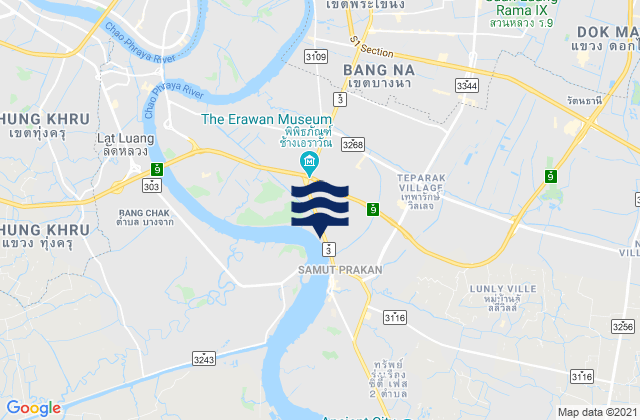 Amphoe Phra Pradaeng, Thailandの潮見表地図