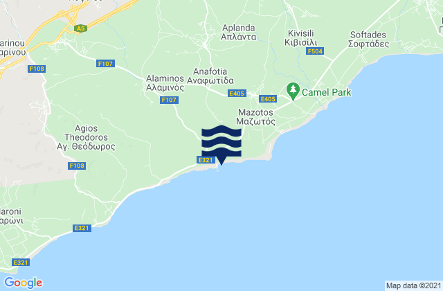 Anafotída, Cyprusの潮見表地図