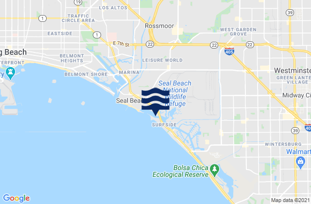 Anaheim Bay, United Statesの潮見表地図