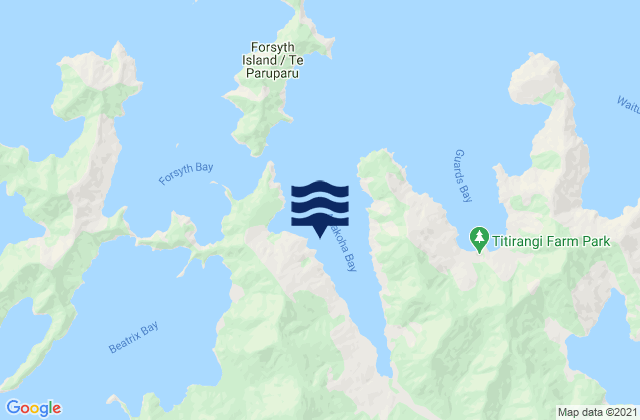 Anakoha Bay, New Zealandの潮見表地図