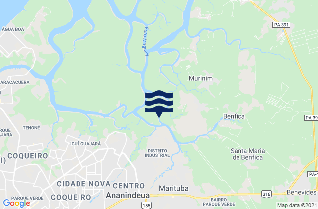 Ananindeua, Brazilの潮見表地図