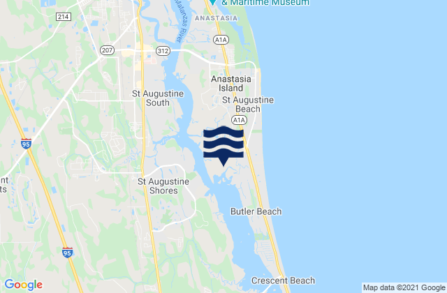 Anastasia Island, United Statesの潮見表地図