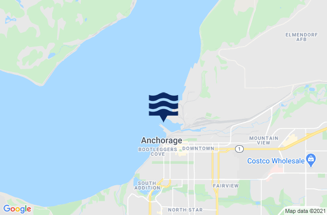 Anchorage, United Statesの潮見表地図
