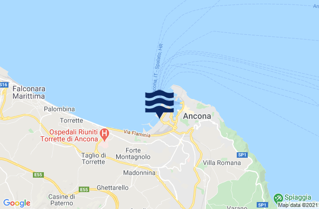 Ancona, Italyの潮見表地図
